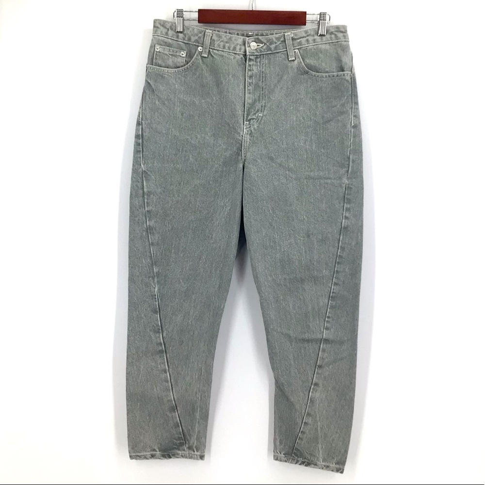 Topshop Grey Mom High Rise Seam Jeans 32x30 New With Out Tag